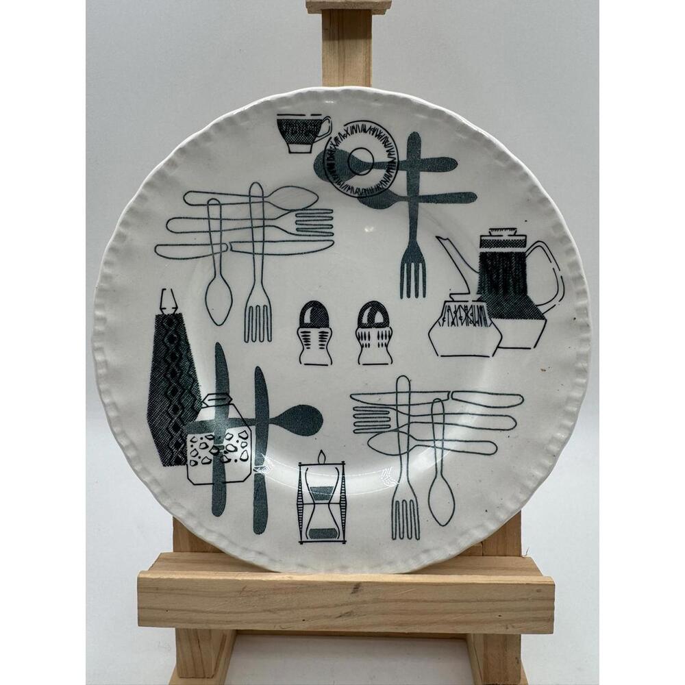 FIESTA SIDE PLATE By BARKER BROTHERS Picnic Pattern Ironstone/England Side Lunch